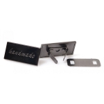 Metal Label, 'Handmade,' Engraved,(ΒΑ000403) Color Μαύρο νίκελ / Black nickel
